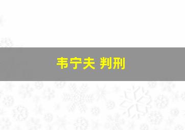 韦宁夫 判刑